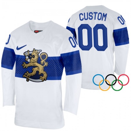 Herren Eishockey Finnland Trikot Custom 2022 Winter Olympics Weiß Authentic